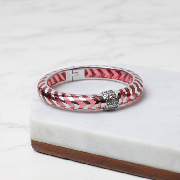 Angelique de Paris Vintage Bracelet, Mata Hari + Citri Heirloom Pink and Silver - Picture 1 of 6